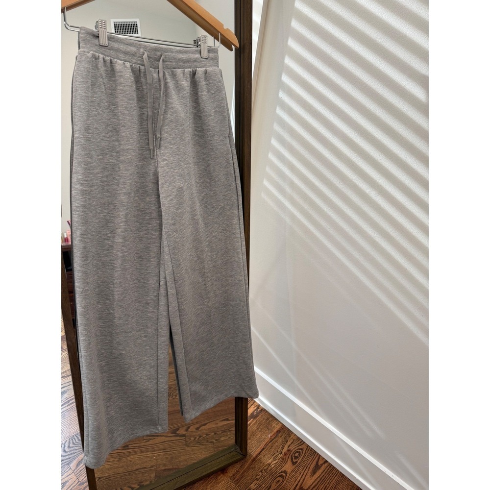 All in Motion Womens Heather Gray Wide Leg Drawstring Sweatpants XS Activewear